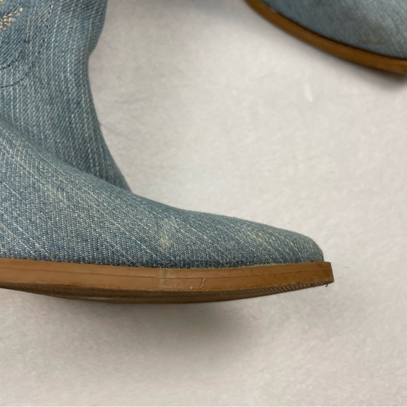 Denim Western Pointed Toe Boots - Picture 2 of 9